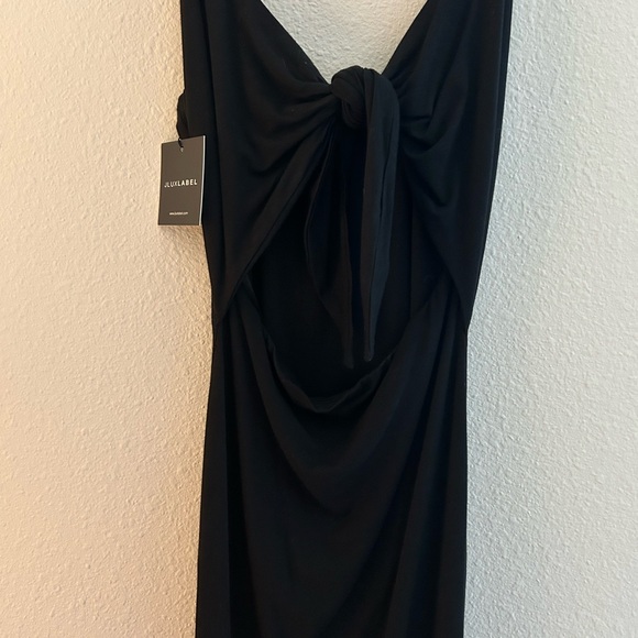JLUXLABEL Black Bodycon Midi Dress Spaghetti Strap - Picture 2 of 4